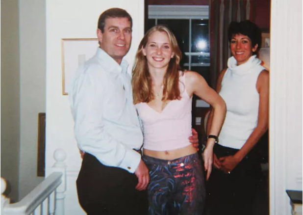 The famous controversial photograph showing the Prince wrapped around Giuffre's waist