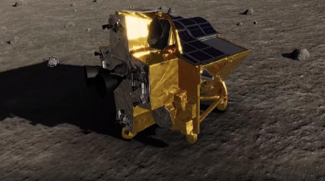 There is now a spacecraft upside down on the Moon!